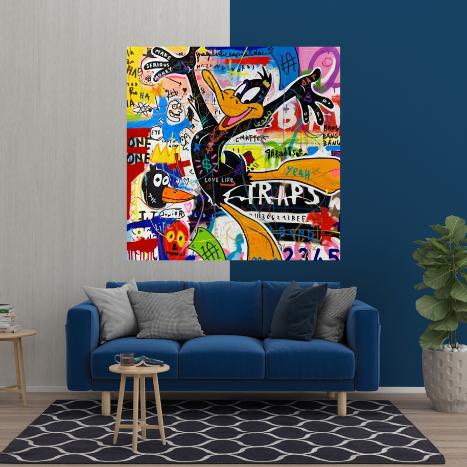Duffy Duck Graffiti Canvas Wall Art-MinimalisticDecor.com