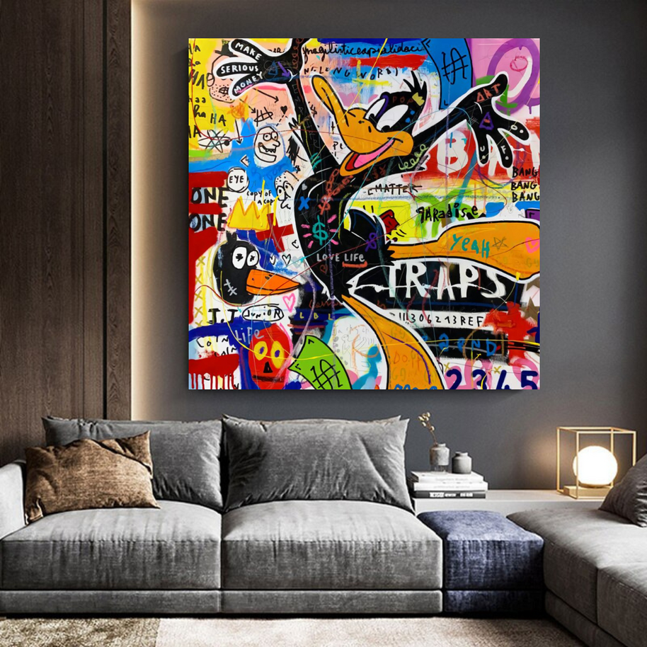 Duffy Duck Graffiti Canvas Wall Art-MinimalisticDecor.com
