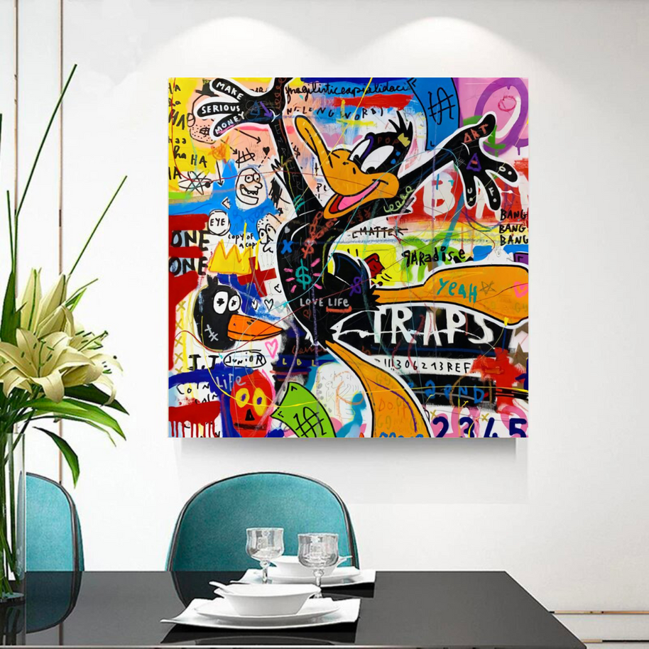 Duffy Duck Graffiti Canvas Wall Art-MinimalisticDecor.com