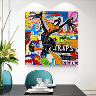 Duffy Duck Graffiti Canvas Wall Art-MinimalisticDecor.com