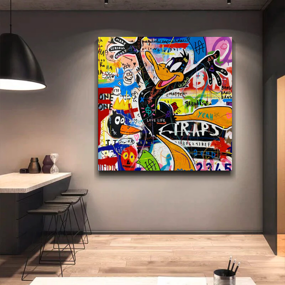 Duffy Duck Graffiti Canvas Wall Art-MinimalisticDecor.com