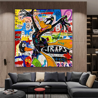 Duffy Duck Graffiti Canvas Wall Art-MinimalisticDecor.com
