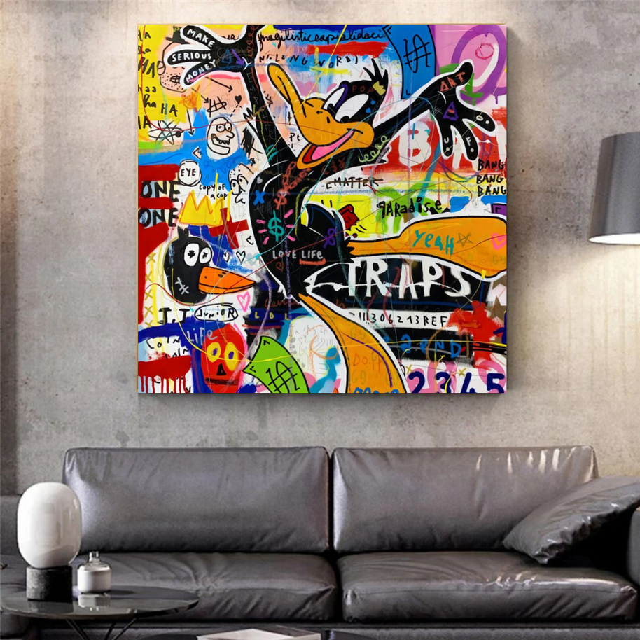 Duffy Duck Graffiti Canvas Wall Art-MinimalisticDecor.com