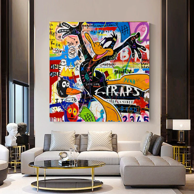 Duffy Duck Graffiti Canvas Wall Art-MinimalisticDecor.com
