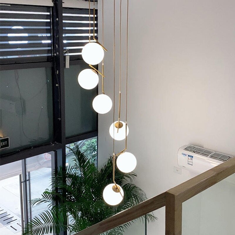 Edged Glass Globes Chandelier – Modern LED Pendant Light for Elegant Interiors-MinimalisticDecor.com
