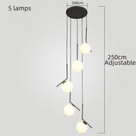 Edged Glass Globes Chandelier – Modern LED Pendant Light for Elegant Interiors-MinimalisticDecor.com