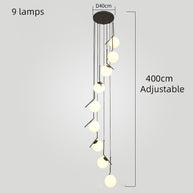 Edged Glass Globes Chandelier – Modern LED Pendant Light for Elegant Interiors-MinimalisticDecor.com