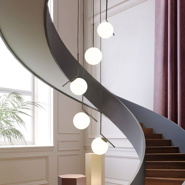 Edged Glass Globes Chandelier – Modern LED Pendant Light for Elegant Interiors-MinimalisticDecor.com