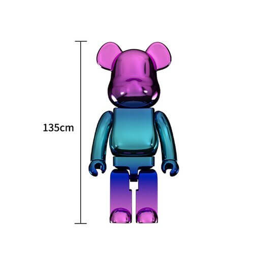 Electroplating Multicolour Bearbrick Statue Large-MinimalisticDecor.com