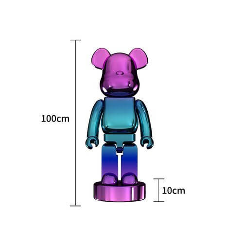 Electroplating Multicolour Bearbrick Statue Large-MinimalisticDecor.com