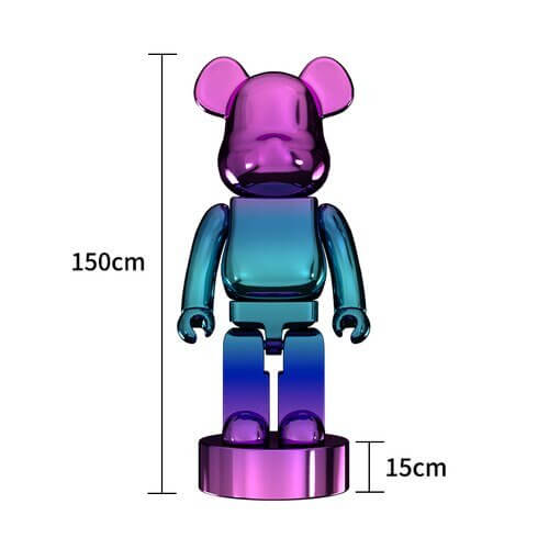 Electroplating Multicolour Bearbrick Statue Large-MinimalisticDecor.com