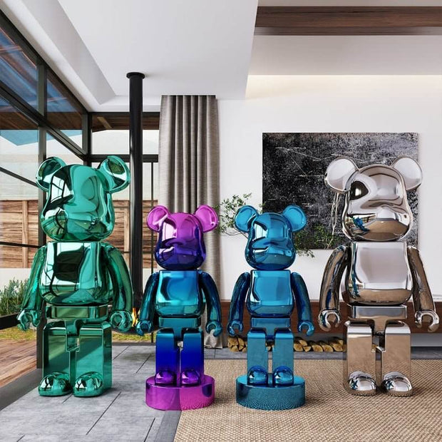 Electroplating Multicolour Bearbrick Statue Large-MinimalisticDecor.com