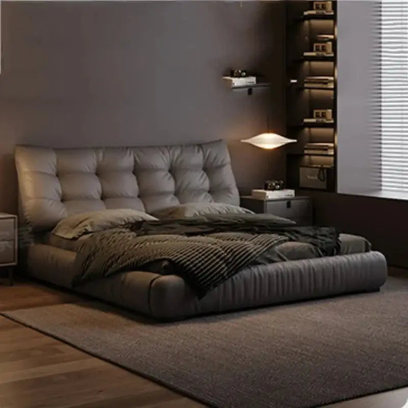 Elegant Genuine Leather Comfort Bed Set-MinimalisticDecor.com