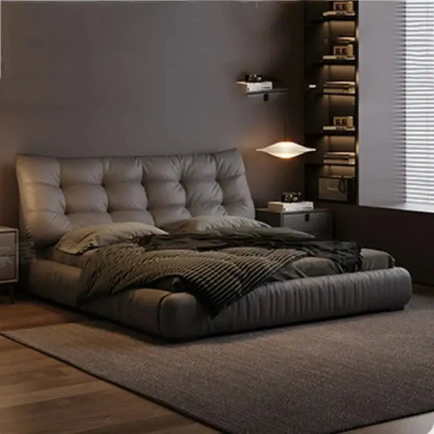 Elegant Genuine Leather Comfort Bed Set-MinimalisticDecor.com