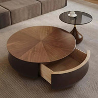 Elegant Sold Wood Corner Coffee Table with Storage-MinimalisticDecor.com