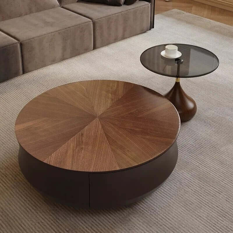 Elegant Sold Wood Corner Coffee Table with Storage-MinimalisticDecor.com