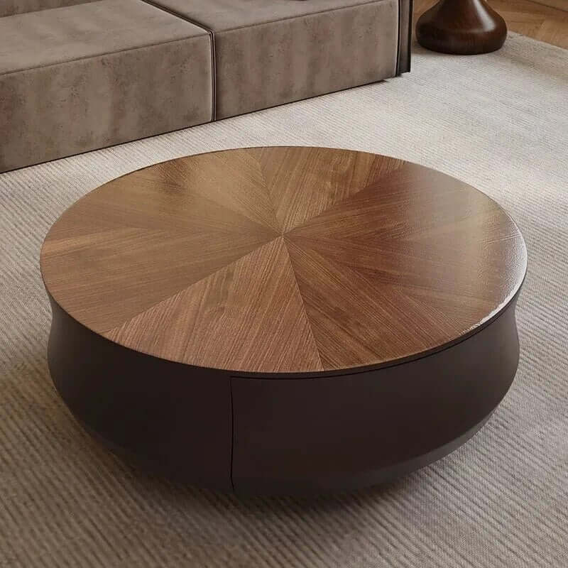 Elegant Sold Wood Corner Coffee Table with Storage-MinimalisticDecor.com