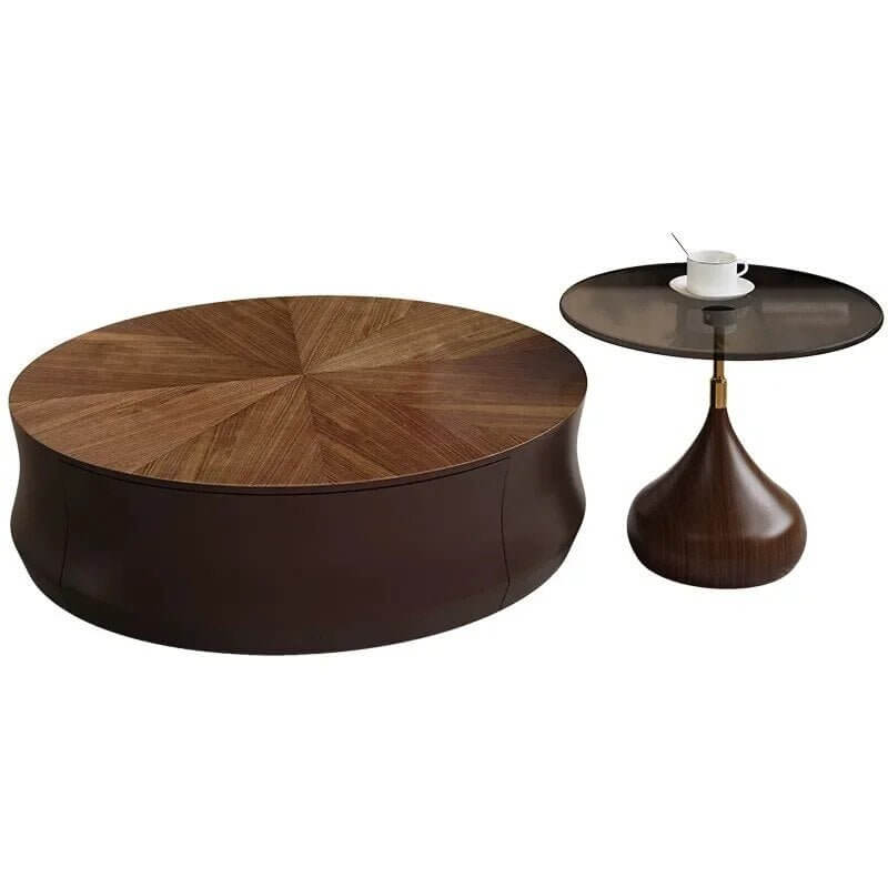Elegant Sold Wood Corner Coffee Table with Storage-MinimalisticDecor.com