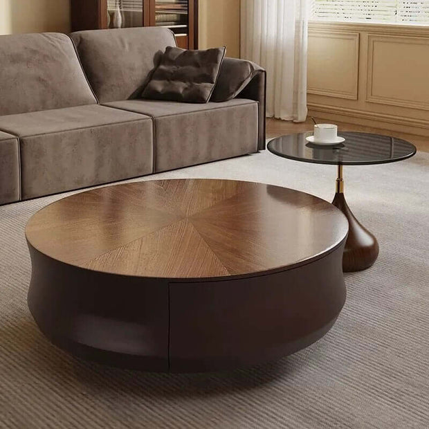 Elegant Sold Wood Corner Coffee Table with Storage-MinimalisticDecor.com