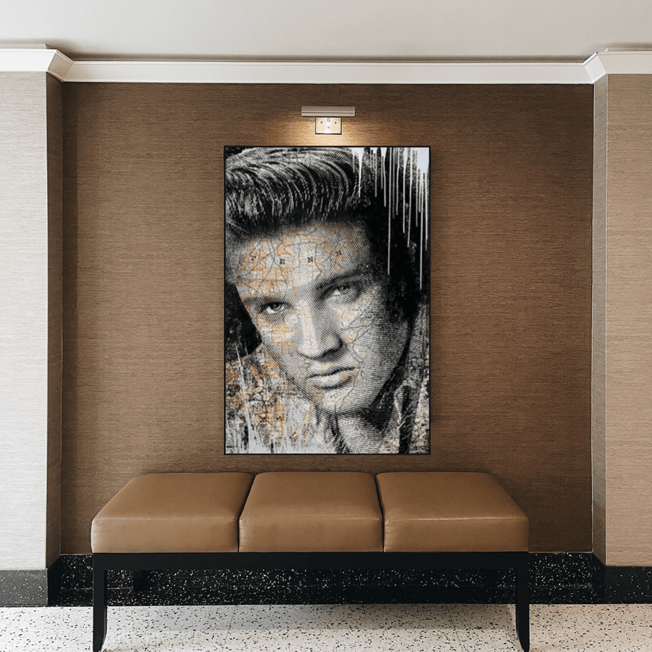 Elvis Presley Singer Portrait Canvas Painting Abstract Magazine Wall Art-MinimalisticDecor.com