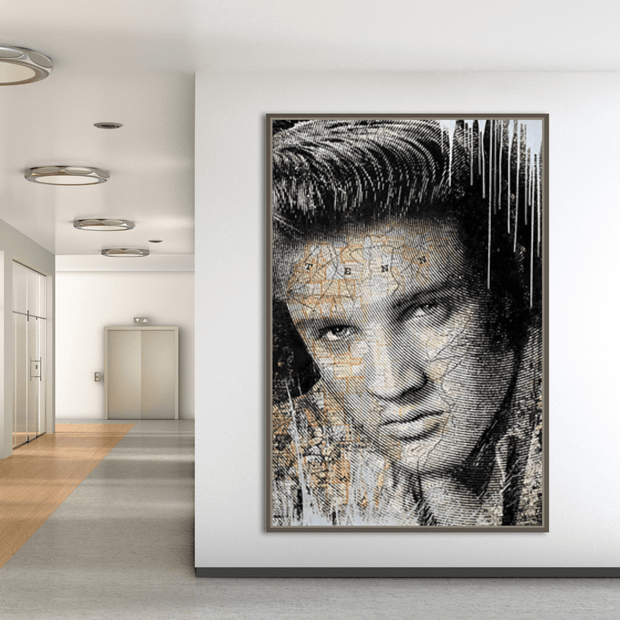 Elvis Presley Singer Portrait Canvas Painting Abstract Magazine Wall Art-MinimalisticDecor.com