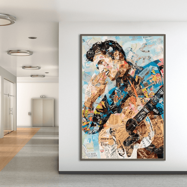 Elvis Presley Singer Portrait Canvas Painting Abstract Magazine Wall Art-MinimalisticDecor.com
