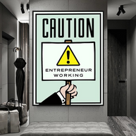 Entrepreneur Working Notice - Monopoly Wall Art-MinimalisticDecor.com