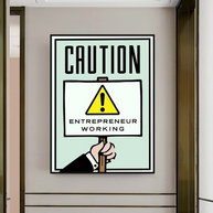 Entrepreneur Working Notice - Monopoly Wall Art-MinimalisticDecor.com