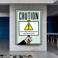 Entrepreneur Working Notice - Monopoly Wall Art-MinimalisticDecor.com
