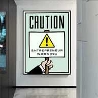 Entrepreneur Working Notice - Monopoly Wall Art-MinimalisticDecor.com