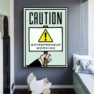 Entrepreneur Working Notice - Monopoly Wall Art-MinimalisticDecor.com