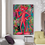 Expressive Pink Panther Poster - Chic Decor-MinimalisticDecor.com
