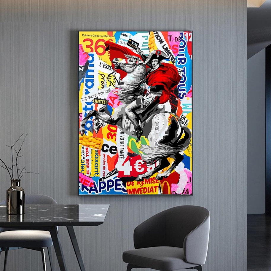 Famous Painting Napoleon Portrait Horse Oil Painting Canvas Prints Pop Wall Art Posters and Prints Picture for Living Room Home-MinimalisticDecor.com