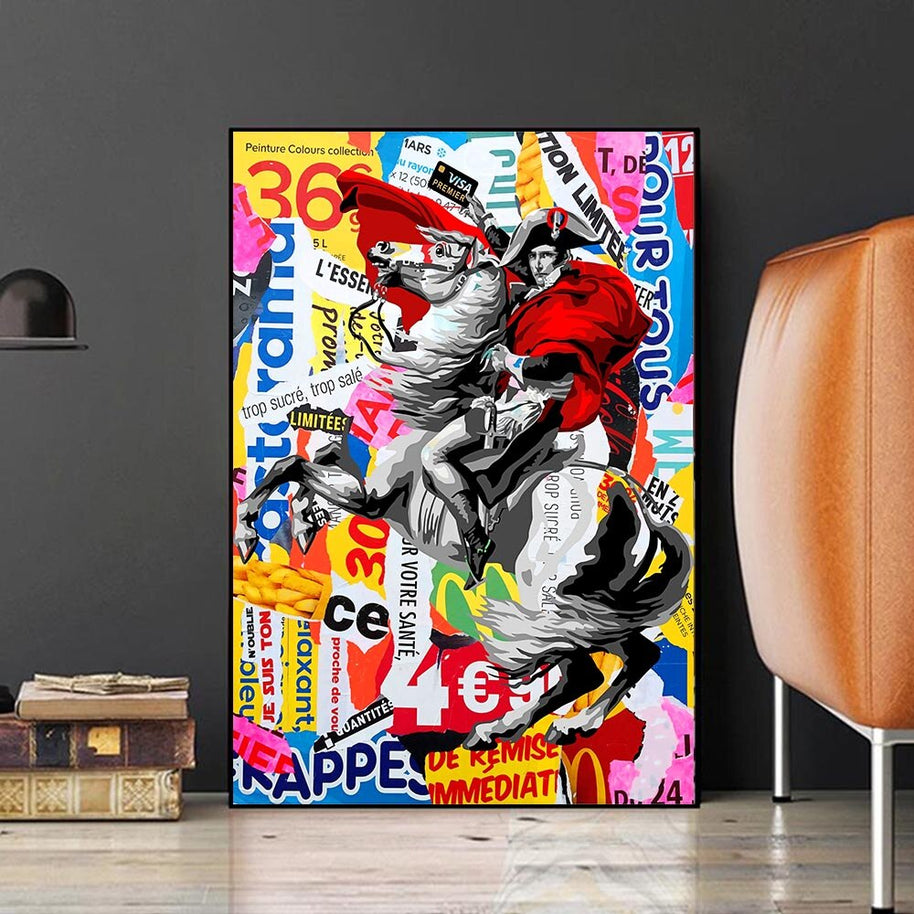 Famous Painting Napoleon Portrait Horse Oil Painting Canvas Prints Pop Wall Art Posters and Prints Picture for Living Room Home-MinimalisticDecor.com