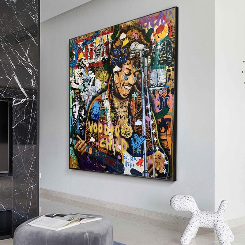 Famous Rock Star Voodoo Child Canvas Wall Art-MinimalisticDecor.com
