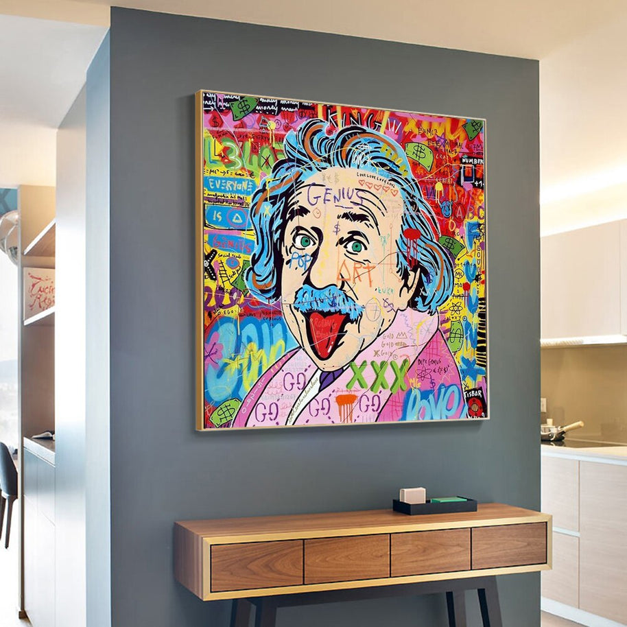 Famous Scientist Einstein Canvas Wall Art-MinimalisticDecor.com