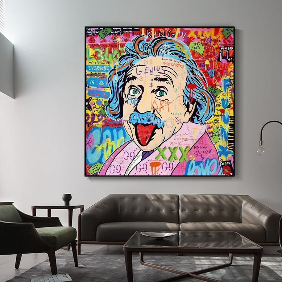 Famous Scientist Einstein Canvas Wall Art-MinimalisticDecor.com