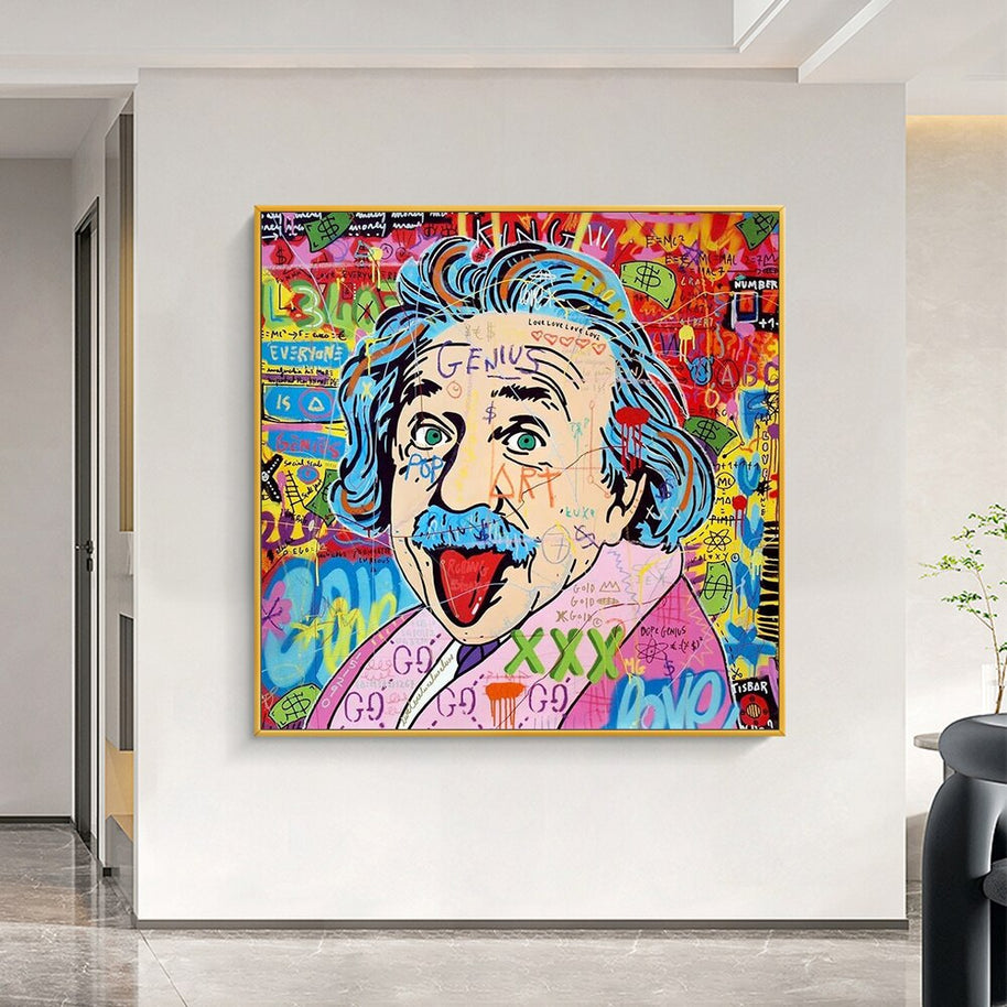 Famous Scientist Einstein Canvas Wall Art-MinimalisticDecor.com