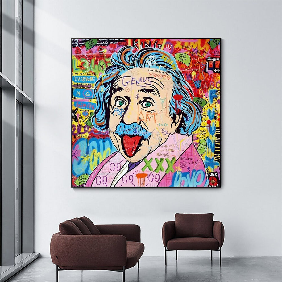 Famous Scientist Einstein Canvas Wall Art-MinimalisticDecor.com