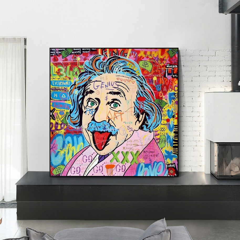 Famous Scientist Einstein Canvas Wall Art-MinimalisticDecor.com