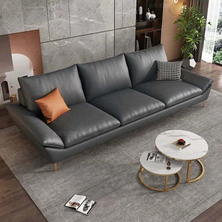Faux Leather Designer Plaza Sofa Set-MinimalisticDecor.com