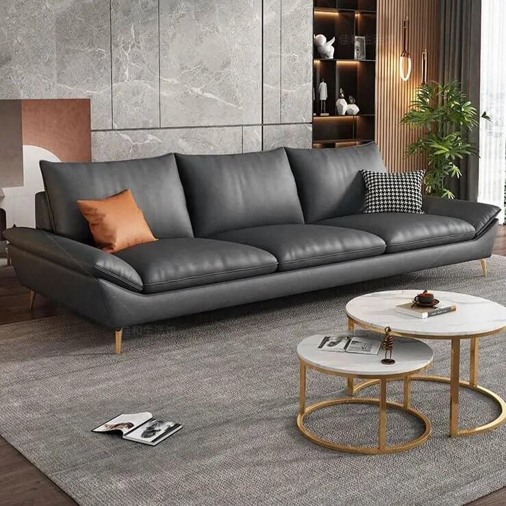Faux Leather Designer Plaza Sofa Set-MinimalisticDecor.com