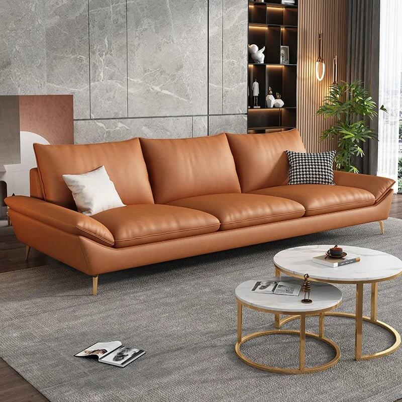 Faux Leather Designer Plaza Sofa Set-MinimalisticDecor.com