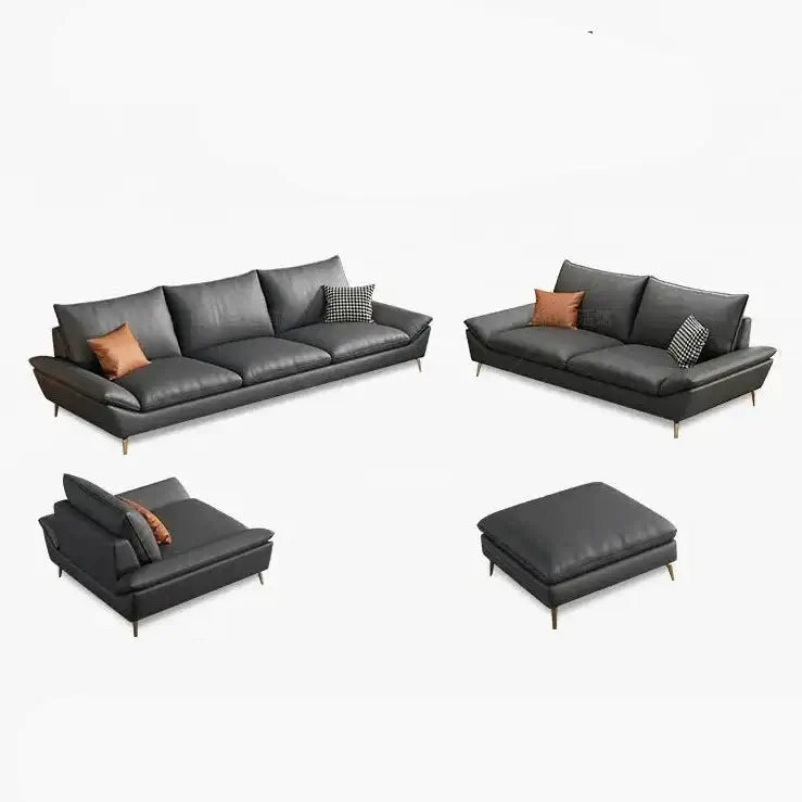 Faux Leather Designer Plaza Sofa Set-MinimalisticDecor.com