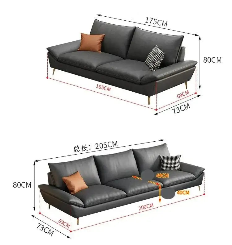 Faux Leather Designer Plaza Sofa Set-MinimalisticDecor.com