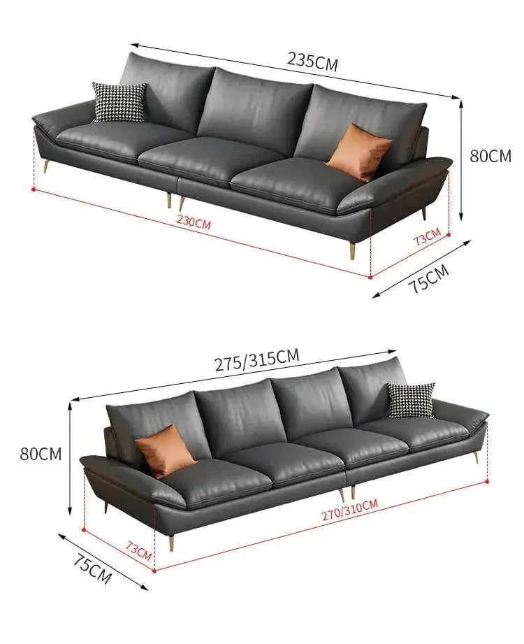 Faux Leather Designer Plaza Sofa Set-MinimalisticDecor.com