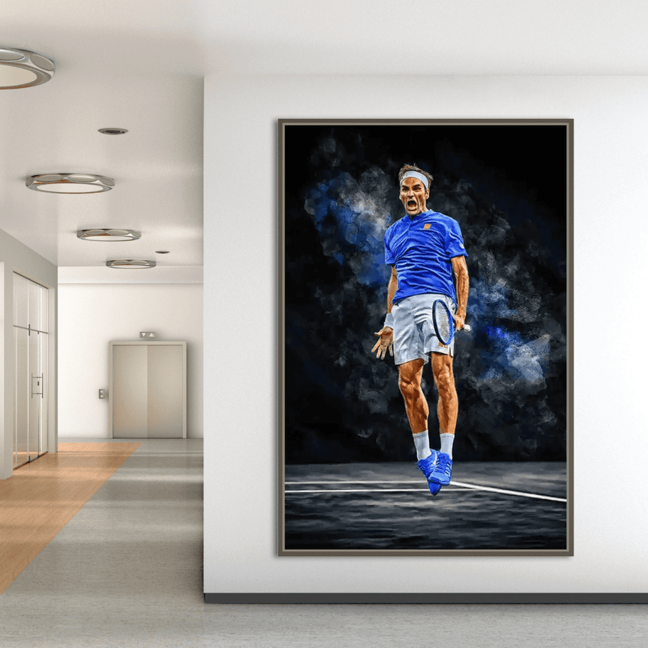 Federer in Action – Tennis Wall Canvas Home Decor-MinimalisticDecor.com
