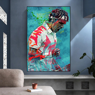 Federer Tennis Legend Canvas Wall Art - Sports Decor - Famous Icon-MinimalisticDecor.com