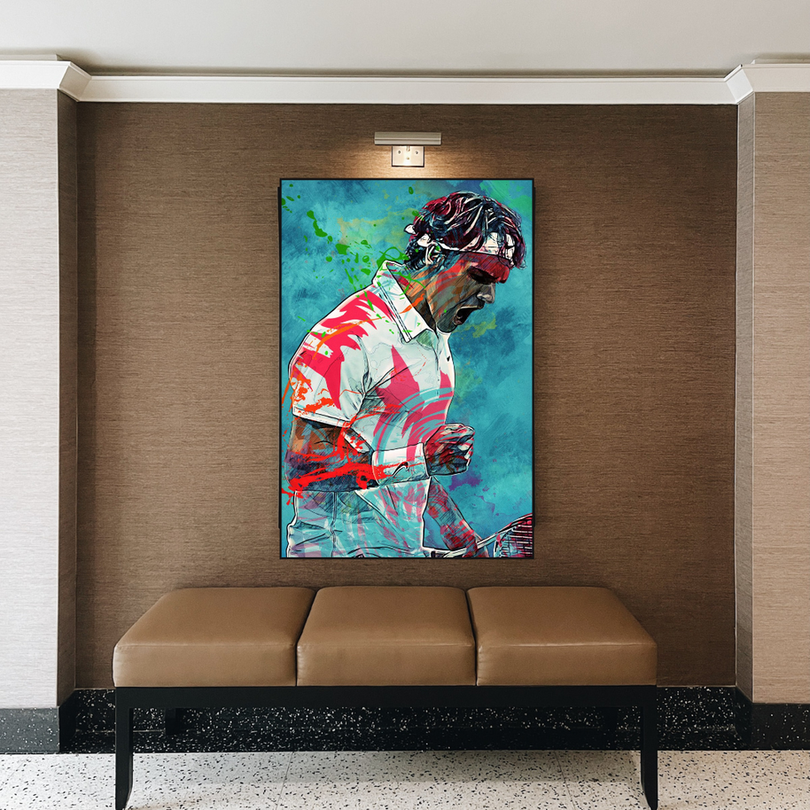 Federer Tennis Legend Canvas Wall Art - Sports Decor - Famous Icon-MinimalisticDecor.com