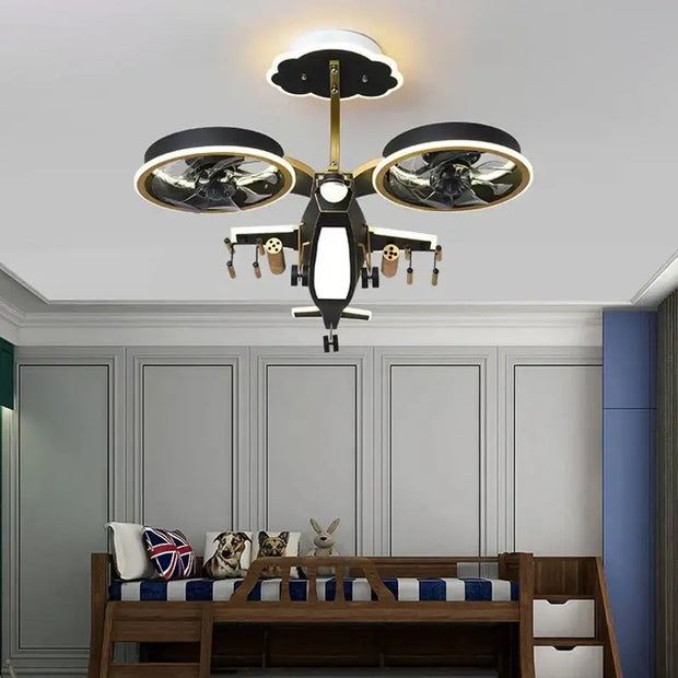 Fighter Combat Helicopter Ceiling Light for Kids Room-MinimalisticDecor.com